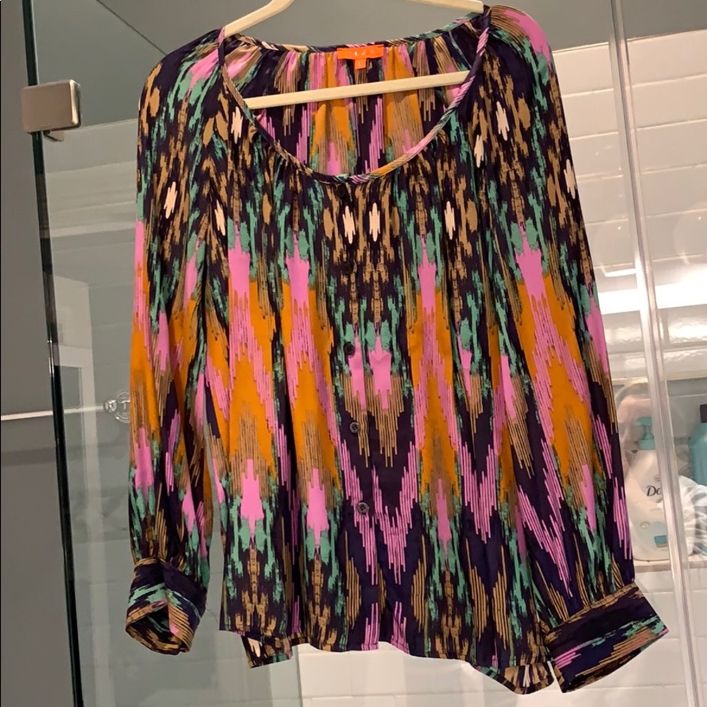 Super silky button down top